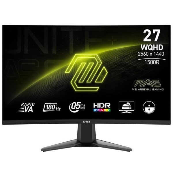 MSI MAG 27â€ WQHD 180Hz 0.5MS Rapid VA Curved Gaming Monitor MAG27CQ6F