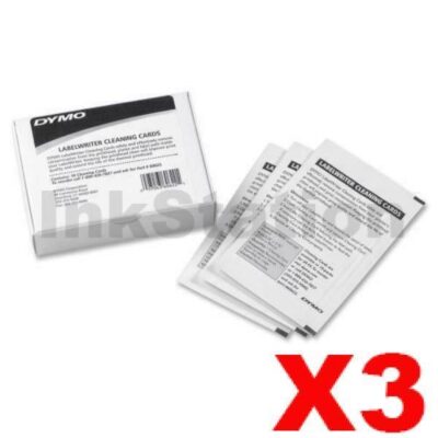 3 x Dymo 60622 Genuine LabelWriter Print Head Cleaning Kit - 10 Cleaning Cards