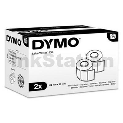Dymo S0947420 Genuine White Label 2 Rolls 102mm (W) x 59mm (H) - 575 labels per roll