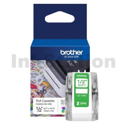 Brother CZ-1002 Genuine Full Colour Continuous Paper Label Roll Cassette 12mm x 5m
