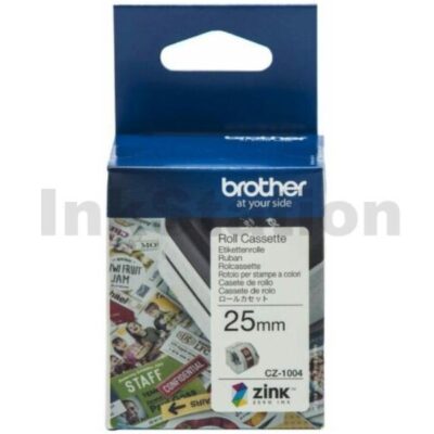 Brother CZ-1004 Genuine Full Colour Continuous Paper Label Roll Cassette 25mm x 5m