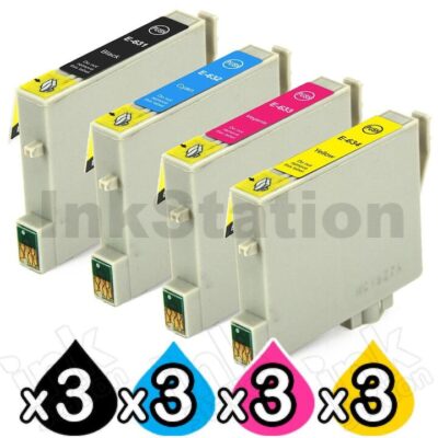 12 Pack Compatible Epson T0631-T0634 series [3BK,3C,3M,3Y]