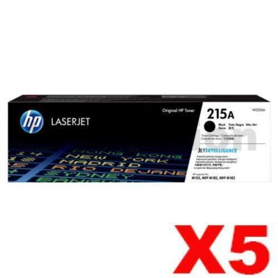 5 x HP 215A W2310A Genuine Black Toner Cartridge - 1,050 pages