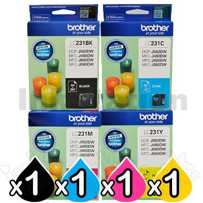 4-Pack Brother LC-231 Genuine Ink Combo [1BK,1C,1M,1Y]