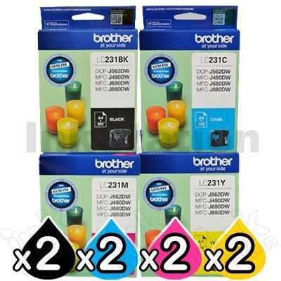 8-Pack Brother LC-231 Genuine Ink Combo [2BK,2C,2M,2Y]
