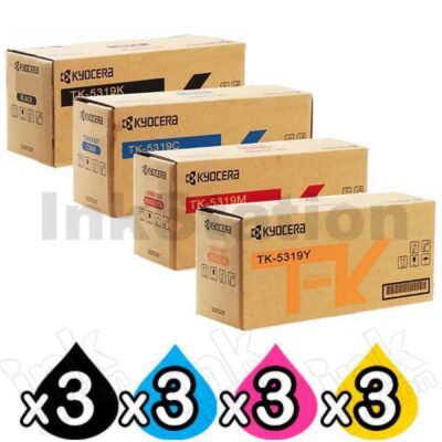 3 Sets of 4-Pack Genuine Kyocera TK-5319 Toner Cartridges Combo TASKalfa 408ci [3BK,3C,3M,3Y]
