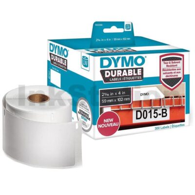 Dymo 1933088 Genuine Durable Industrial White Label Roll 59mm x 102mm - 300 labels per roll