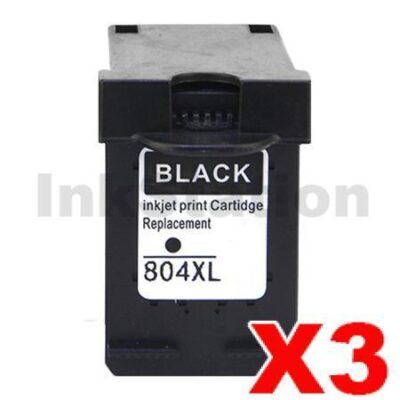 3 x HP 804XL Compatible Black High Yield Inkjet Cartridge T6N12AA - 600 Pages