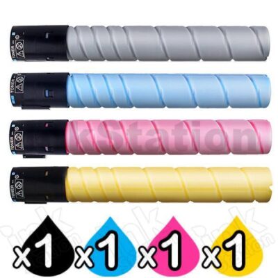 4 Pack Konica Minolta BIZHUB C258 / C308 / C368 TN-324 Compatible Toner Cartridges A8DA190 - A8DA490 [1BK,1C,1M,1Y]