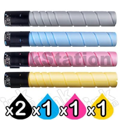 5 Pack Konica Minolta BIZHUB C258 / C308 / C368 TN-324 Compatible Toner Cartridges A8DA190 - A8DA490 [2BK,1C,1M,1Y]