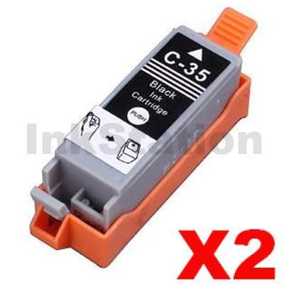 2 x Canon PGI-35BK Black Compatible InkJet Cartridge