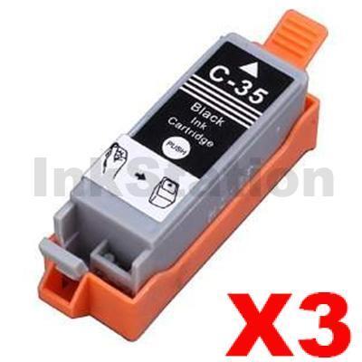 3 x Canon PGI-35BK Black Compatible InkJet Cartridge