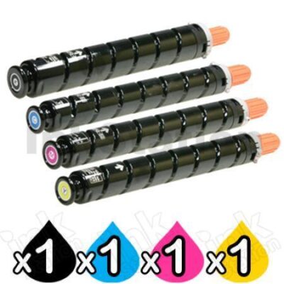 4 Pack Compatible Canon TG-52 (GPR-36) Toner Cartridges [1BK,1C,1M,1Y]