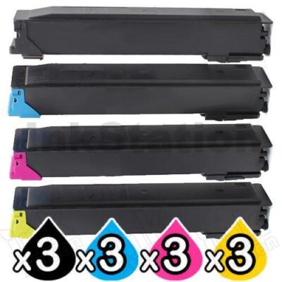 3 Sets of 4 Pack Non-Genuine alternative for TK-5209 Toner Cartridge suitable for Kyocera Taskalfa 356CI [3BK,3C,3M,3Y]