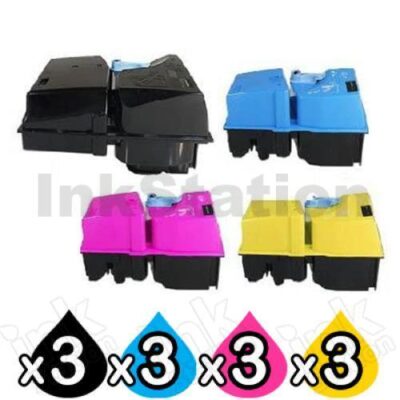 3 Sets of 4 Pack Non-Genuine alternative for TK-825 Toner Cartridges suitable for Kyocera KMC-2520, KMC-2525, KMC-3225, KMC-3232, KMC-4035E [3BK,3C,3M,3Y]