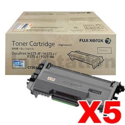 5 x Genuine Fuji Xerox DocuPrint M375z, P375dw, P385dw Toner Cartridge CT203109 - 12,000 pages