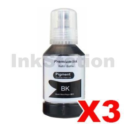3 x Epson T532 Compatible Black Ink Bottle C13T03J192 - 127ml