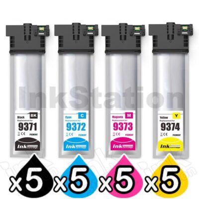 20 Pack Epson 902XL (C13T937192-C13T937492) Compatible High Yield Ink Combo [5BK,5C,5M,5Y]