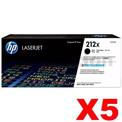 5 x HP 212X W2120X Genuine Black High Yield Toner Cartridge - 13,000 pages