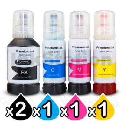 5-Pack Epson T542 Compatible Ink Bottle Combo [2BK+C+M+Y]