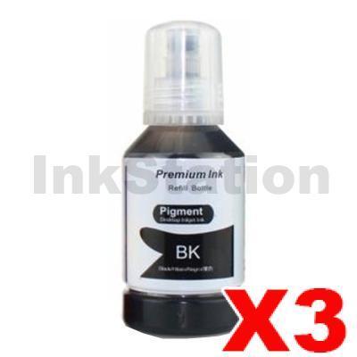 3 x Epson T542 Compatible Black Ink Bottle C13T06A192 - 127ml