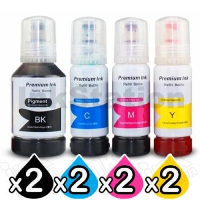 8-Pack Epson T542 Compatible Ink Bottle Combo [2BK+2C+2M+2Y]