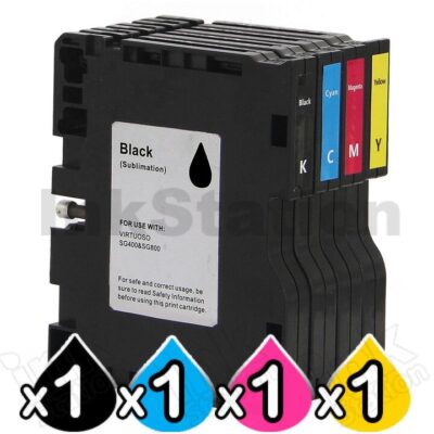 4 Pack Compatible Sawgrass Virtuoso SG400 SG800 Sublimation Ink Cartridges Combo [1BK,1C,1M,1Y]