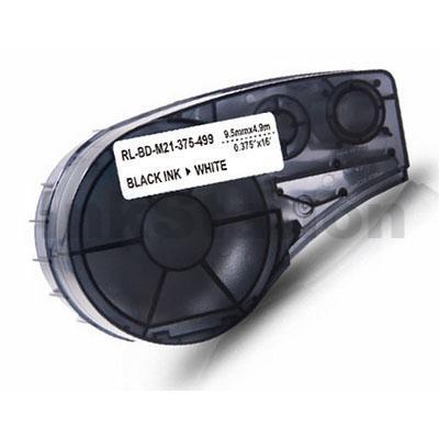 Compatible Brady M21-375-499 Black on White Nylon Label Tape 9.5mm x 4.9m