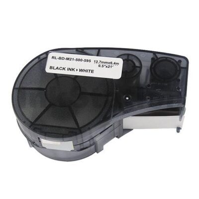 Compatible Brady M21-500-595-WT Black on White Vinyl Label Tape 12.7mm x 6.4m