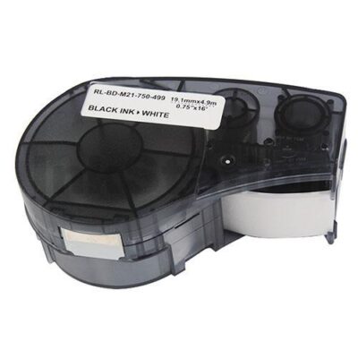 Compatible Brady M21-750-499 Black on White Nylon Label Tape 19.1mm x 4.9m