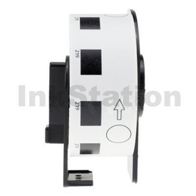 Brother DK-11219 Compatible Black Text on White 12mm Diameter Die-Cut Round Paper Label Roll - 1200 labels per roll