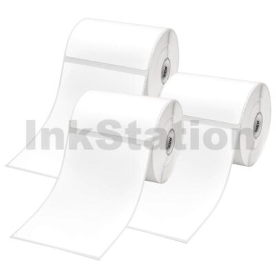 Brother RD-S02C1 Genuine Black Text on White Die Cut Label Roll 3PK 102mm x 152mm - 270 labels per roll (3 Rolls in total)