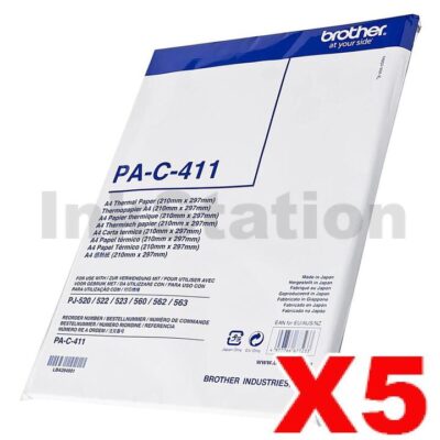 5 x Genuine Brother PA-C-411 A4 Mobile Thermal Paper PAC411