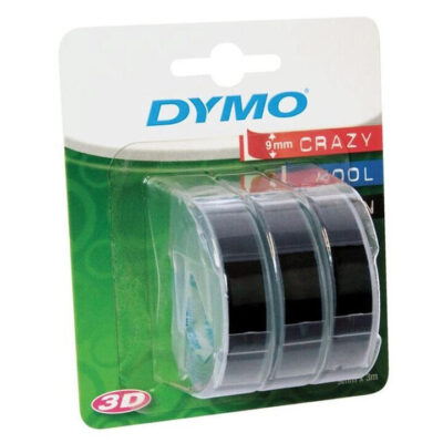 Dymo 1741670 Genuine Black Embossing Label Cassette 9mm x 3m [Tri-Pack]