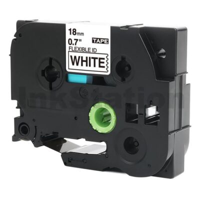 Brother TZe-FX241 Compatible 18mm Black Text on White Flexible ID Laminated Tape - 8 metres