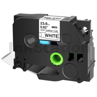 Brother HSe-251 Compatible 23.6mm Black Text on White Heat Shrink Tube Tape - 1.5 meters