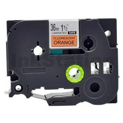 Brother TZe-B61 Compatible 36mm Black Text on Orange Fluorescent Laminated Tape - 5 meters