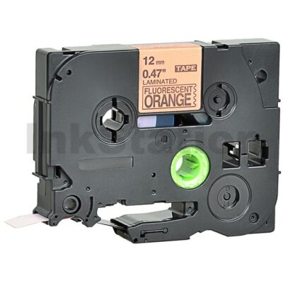 Brother TZe-B31 Compatible 12mm Black Text on Orange Fluorescent Laminated Tape - 5 meters