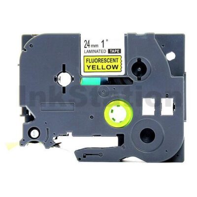 Brother TZe-C51 Compatible 24mm Black Text on Yellow Fluorescent Laminated Tape - 5 meters