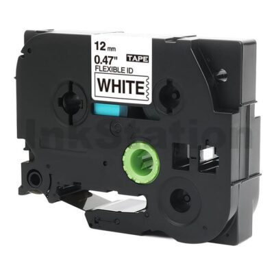 Brother TZe-FX231 Compatible 12mm Black Text on White Flexible ID Laminated Tape - 8 metres
