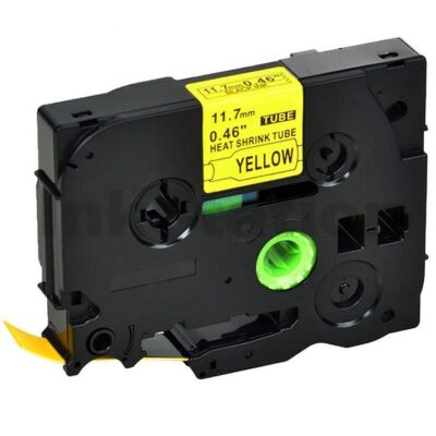 Brother HSe-631 Compatible 11.7mm Black Text on Yellow Heat Shrink Tube Tape - 1.5 meters