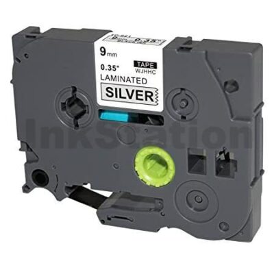 Brother TZe-921 Compatible 9mm Black Text on Silver Laminated Tape - 8 meters