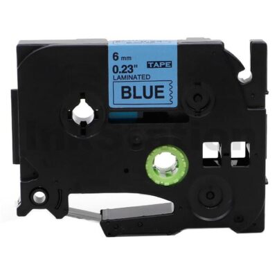 Brother TZe-511 Compatible 6mm Black Text on Blue Laminated Tape - 8 meters