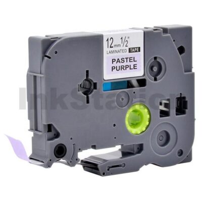Brother TZe-MQF31 Compatible 12mm Black on Pastel Purple Laminated Tape - 4 metres