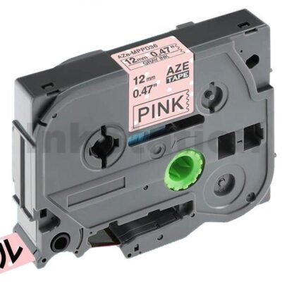 Brother TZe-MPPD36 Compatible 12mm Grey on Pink Polka Dot Laminated Tape - 4 metres