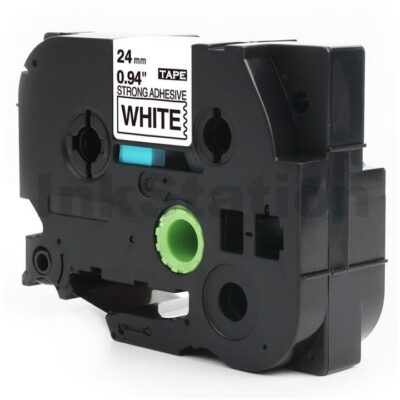 Brother TZe-S251 Compatible 24mm Black Text on White Strong Adhesive Laminated Tape - 8 metres