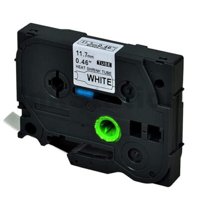 Brother HSe-231 Compatible 11.7mm Black Text on White Heat Shrink Tube Tape - 1.5 meters