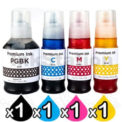 4-Pack Compatible Canon GI61 Ink Bottle [1BK,1C,1M,1Y]