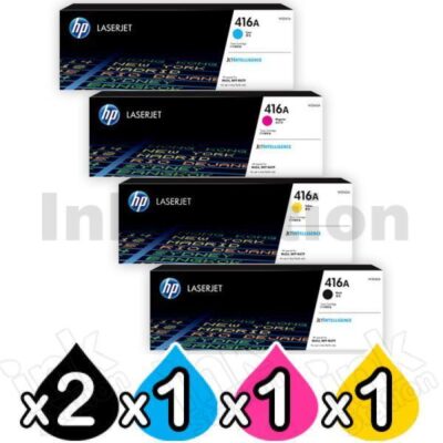 5 Pack HP 416A W2040A-W2043A Genuine Toner Cartridges [2BK,1C,1M,1Y]