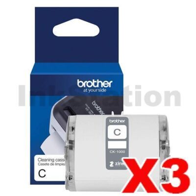 3 x Brother CK-1000 Genuine Print Head Cleaning Cassette 50mm x 2m